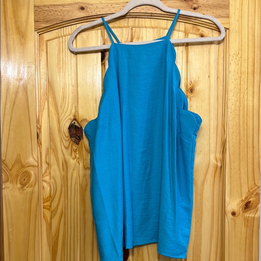 CeCe Blue Scalloped top large